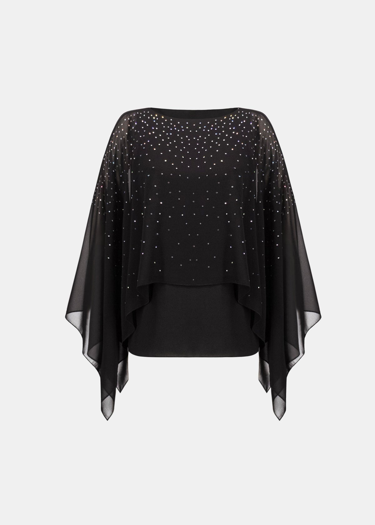 Joseph Ribkoff - Rhinestone-Embellished Chiffon Poncho