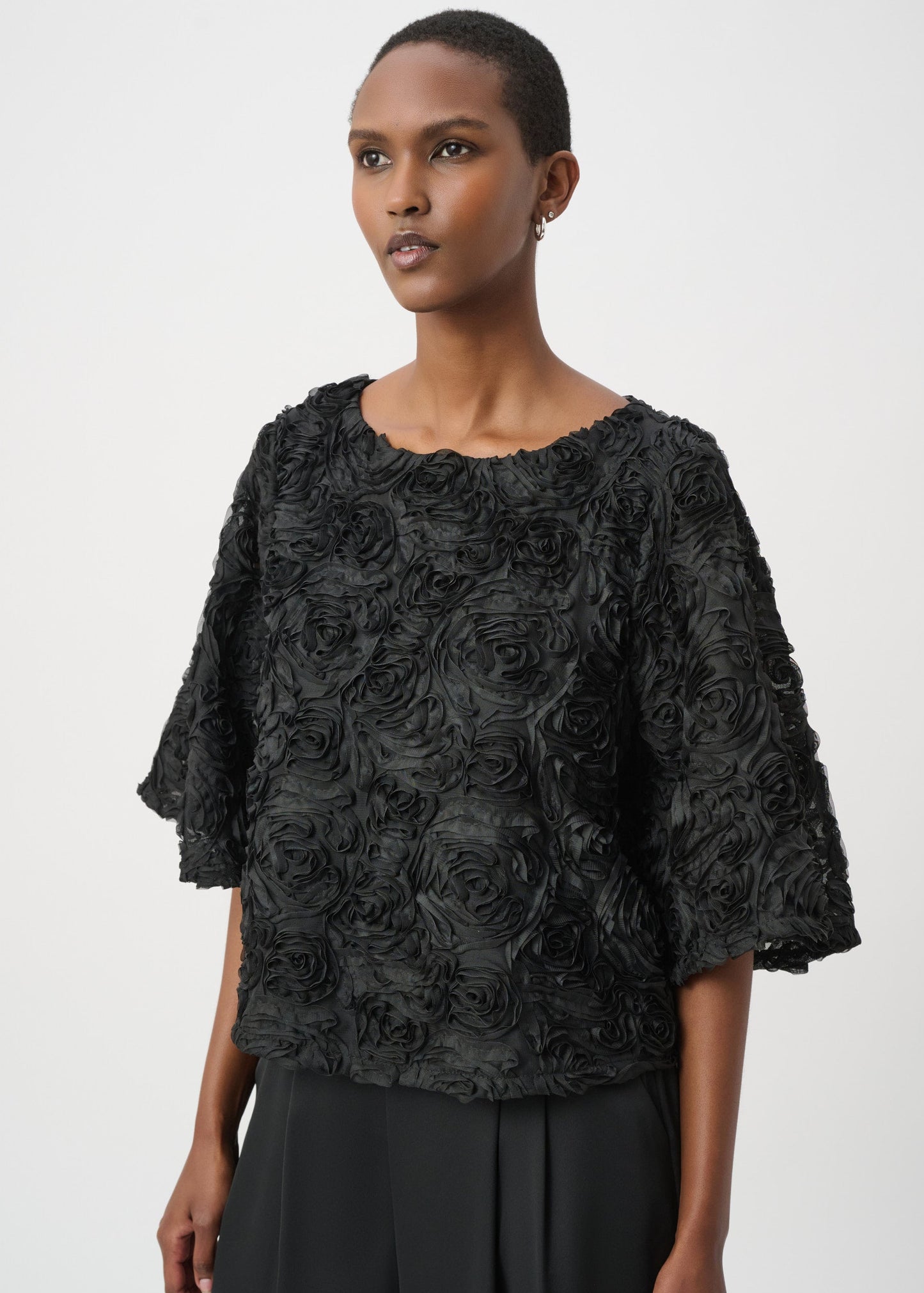 Joseph Ribkoff - Textured Floral Boxy Top