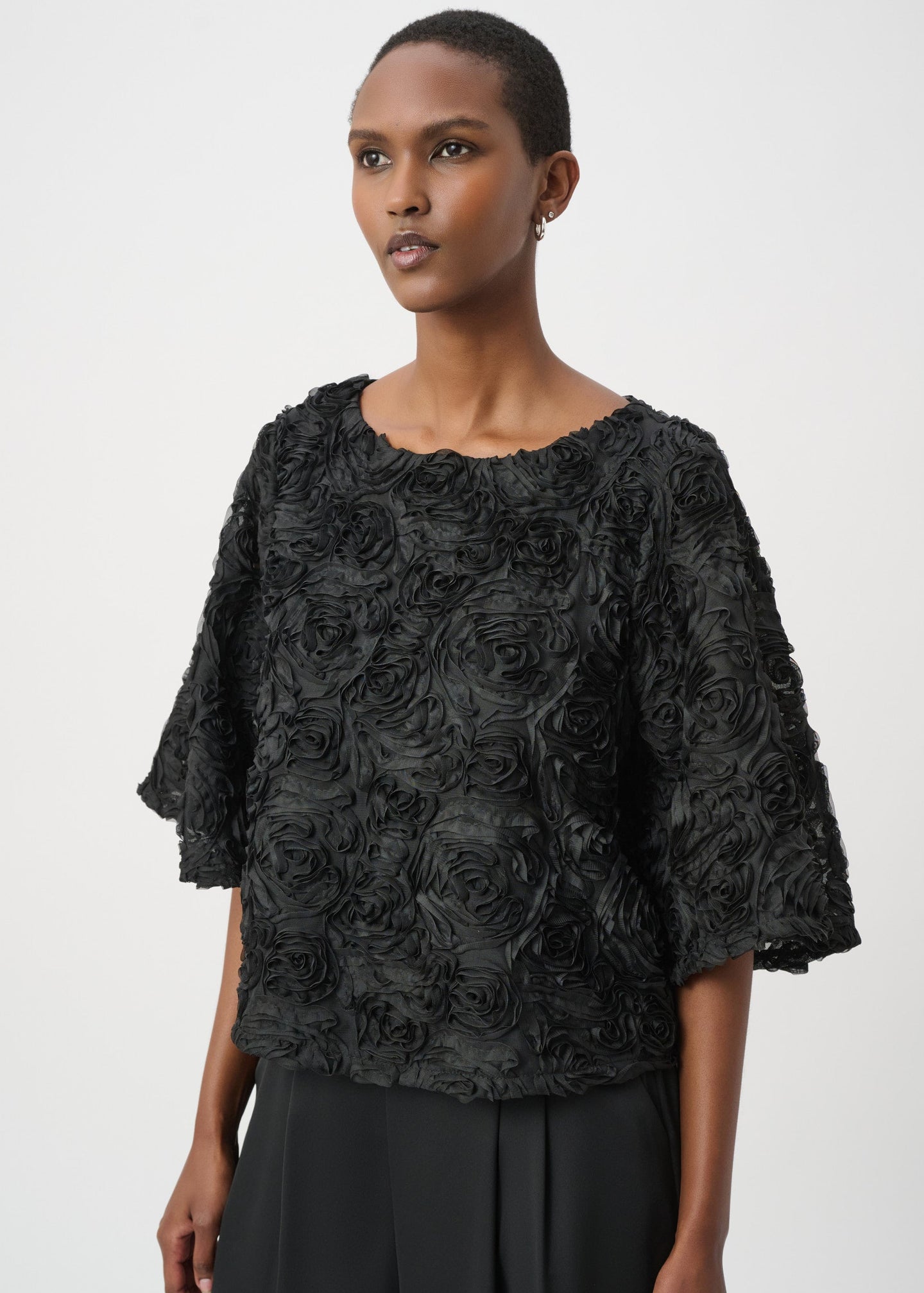Joseph Ribkoff - Textured Floral Boxy Top