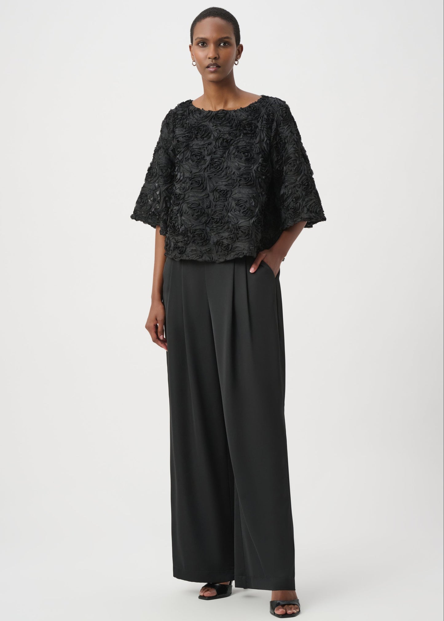 Joseph Ribkoff - Textured Floral Boxy Top