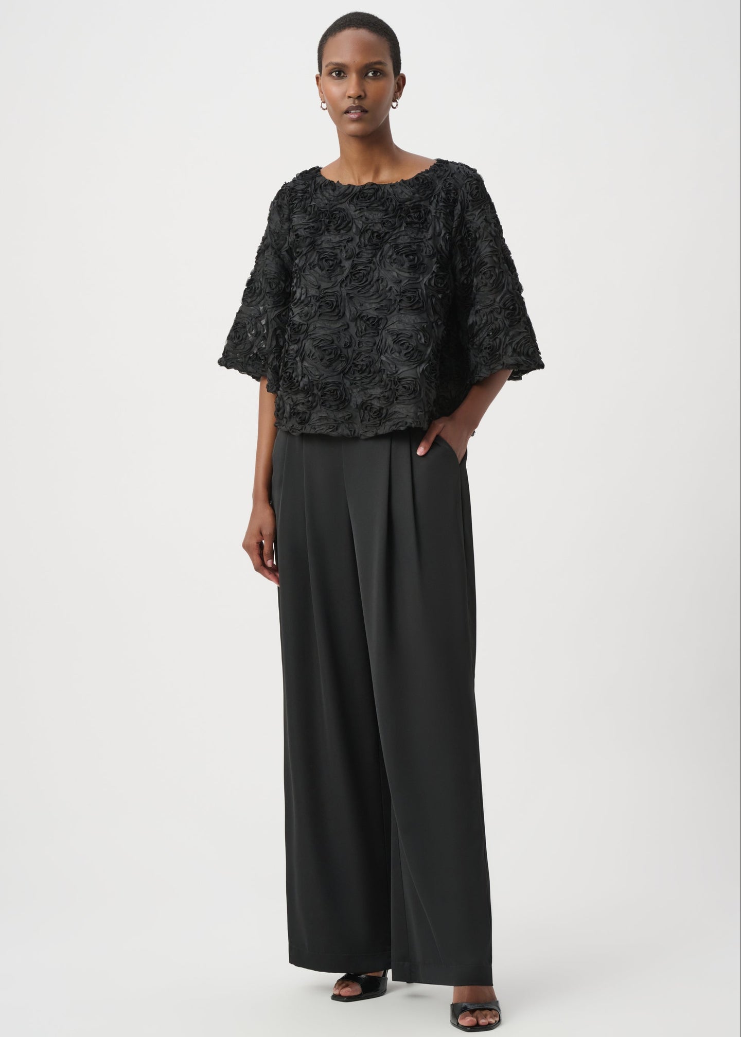 Joseph Ribkoff - Textured Floral Boxy Top