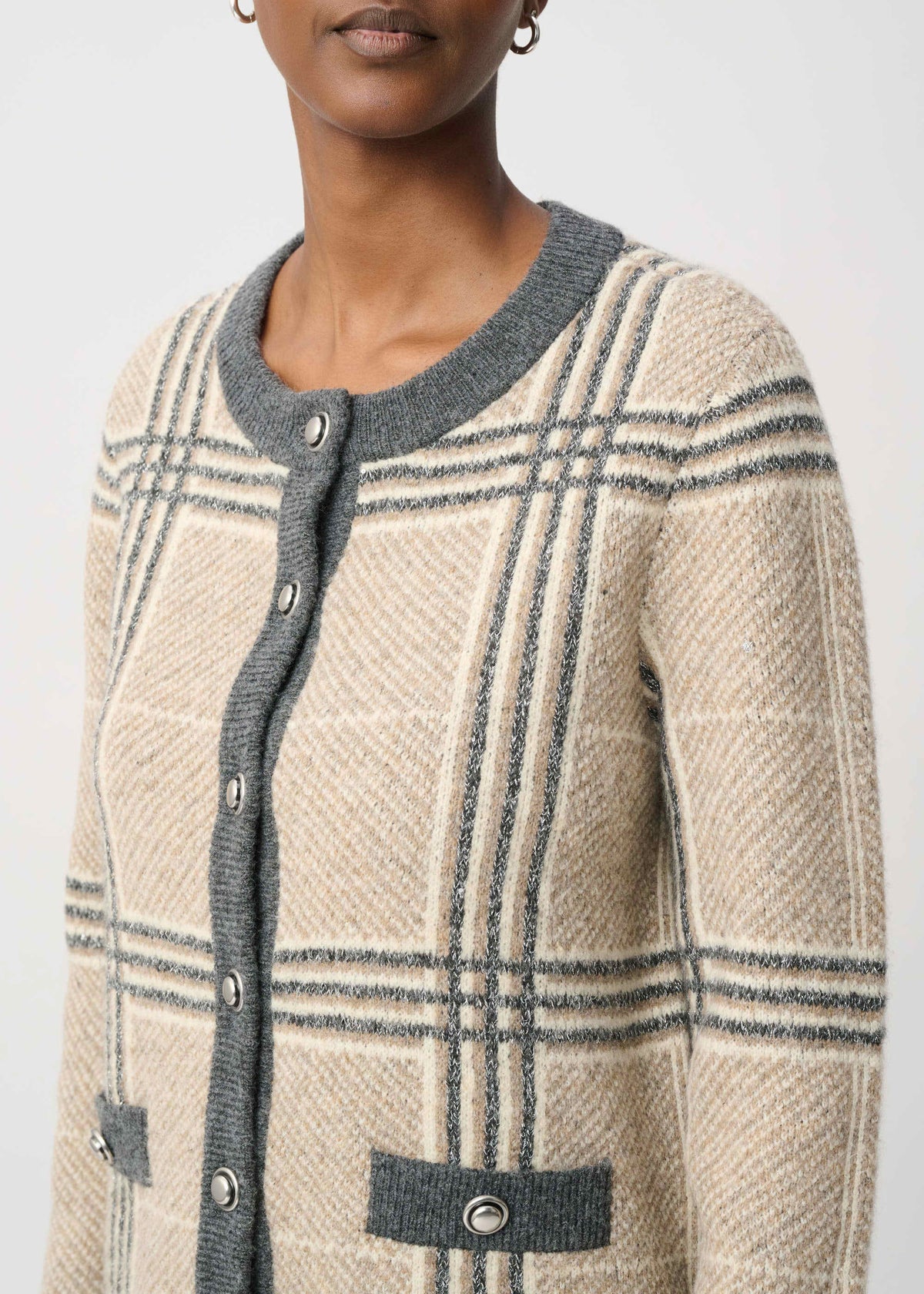 Joseph Ribkoff - Plaid Straight-Fit Cardigan
