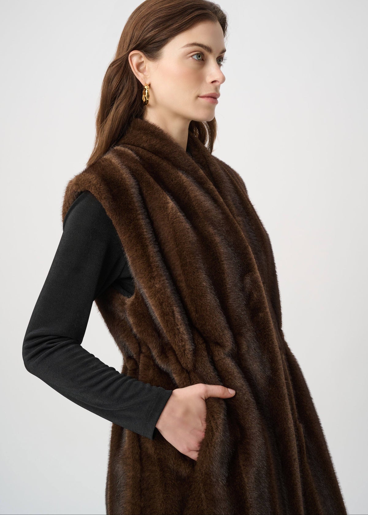 Joseph Ribkoff - Straight Fit Faux Fur Vest
