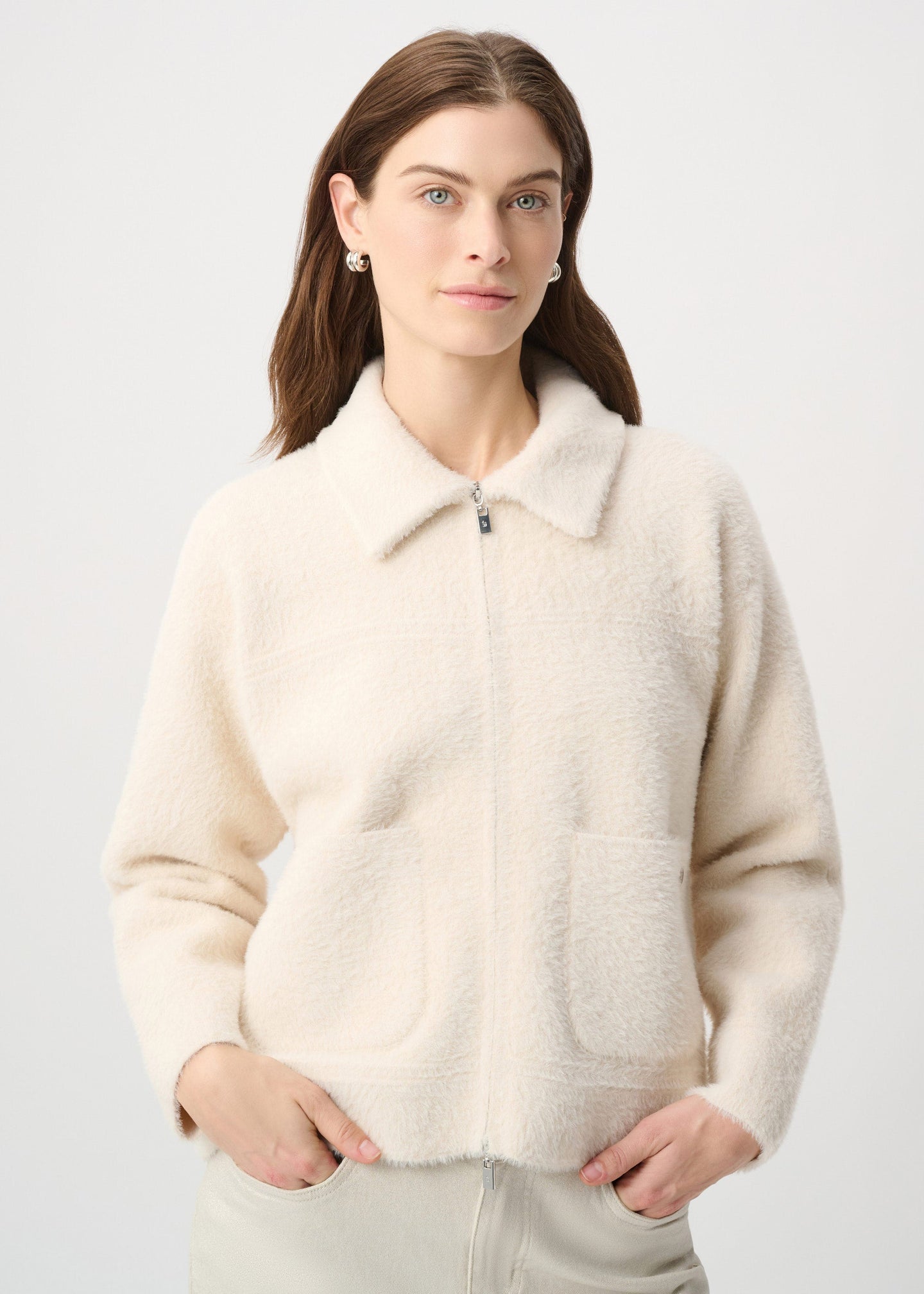 Joseph Ribkoff - Detachable Faux Fur Collar Jacket