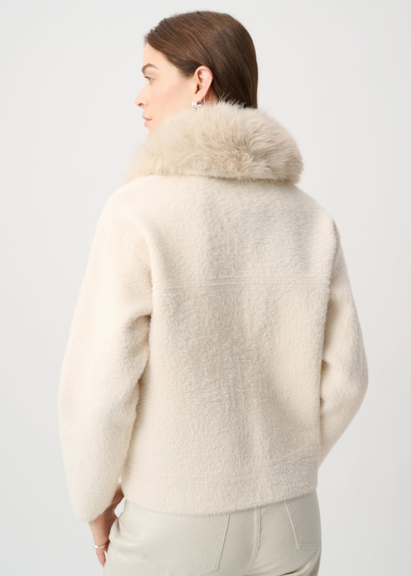 Joseph Ribkoff - Detachable Faux Fur Collar Jacket