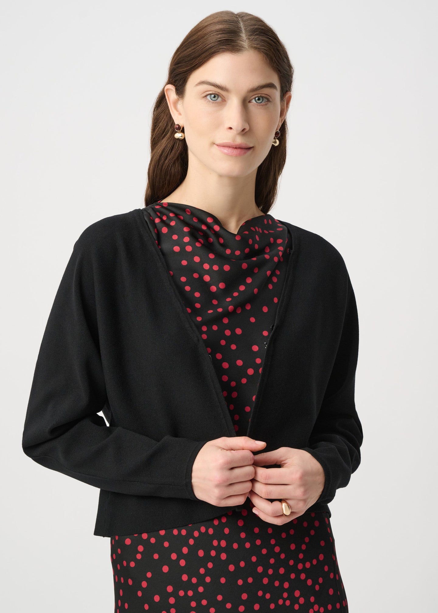 Joseph Ribkoff - Removable Faux Fur Collar Cardigan