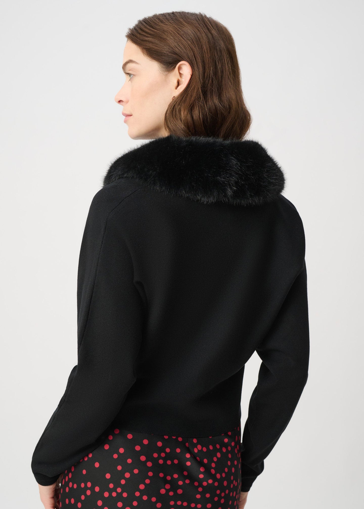 Joseph Ribkoff - Removable Faux Fur Collar Cardigan