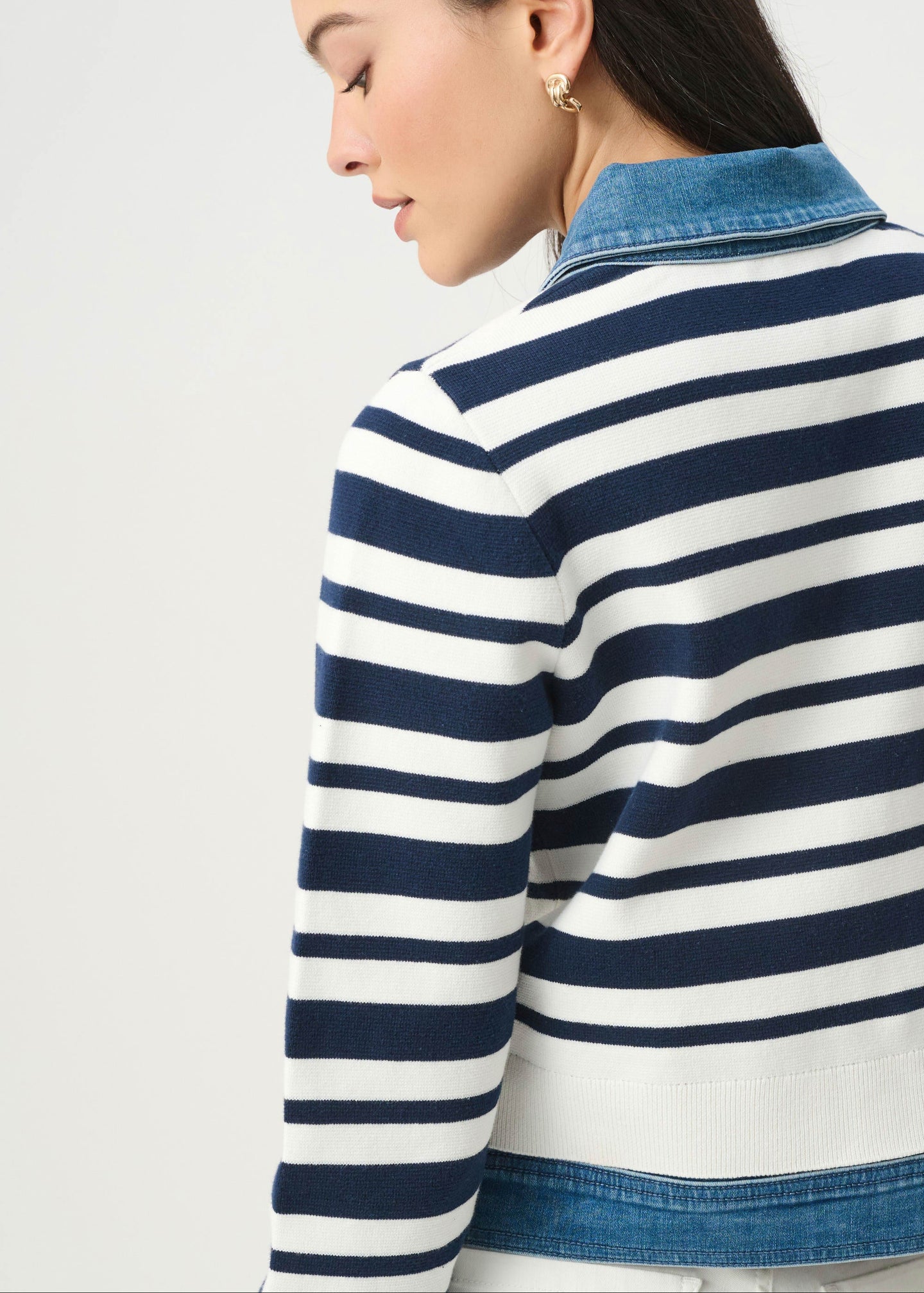 Joseph Ribkoff - Striped Cotton Knit Jacket