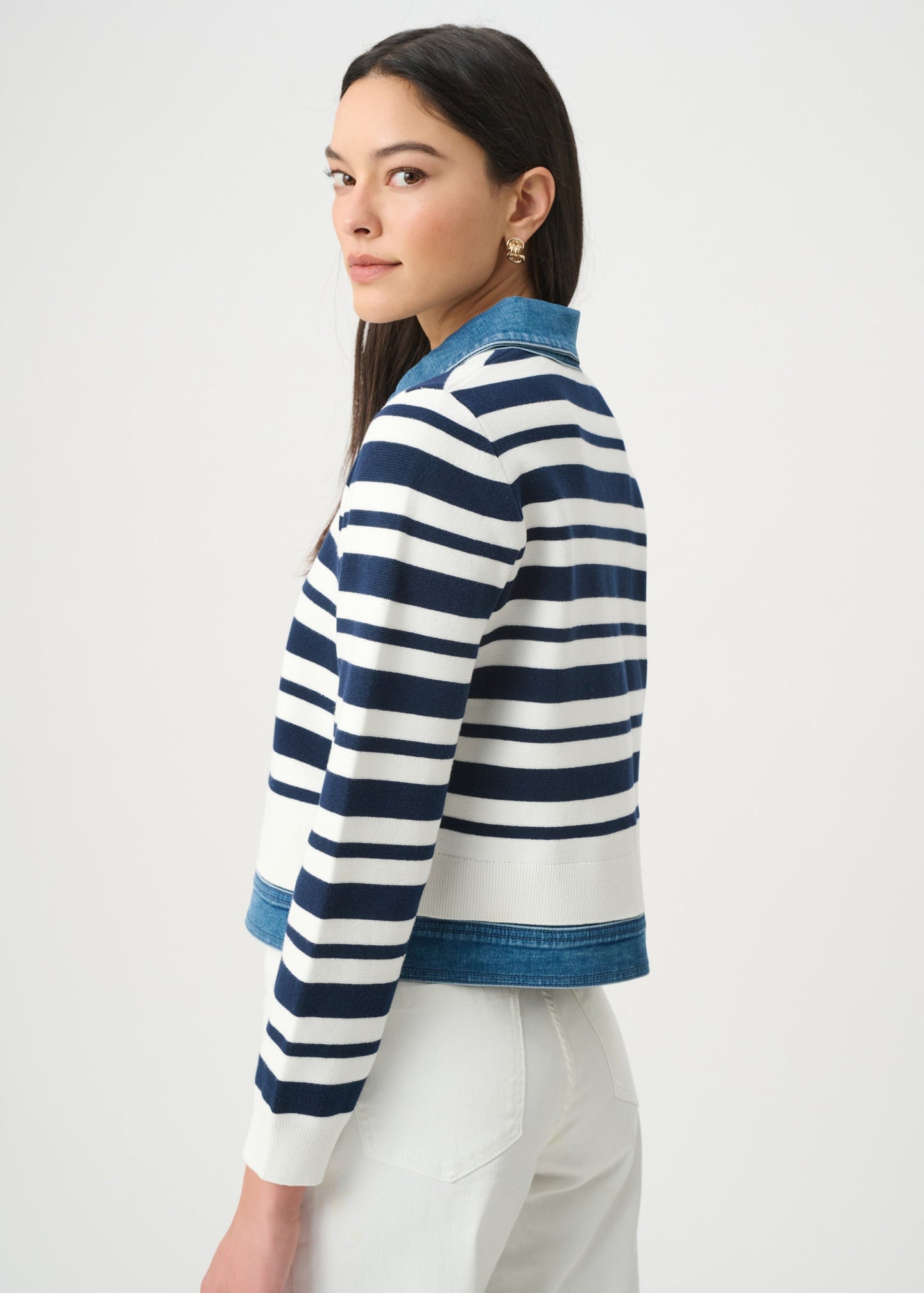 Joseph Ribkoff - Striped Cotton Knit Jacket