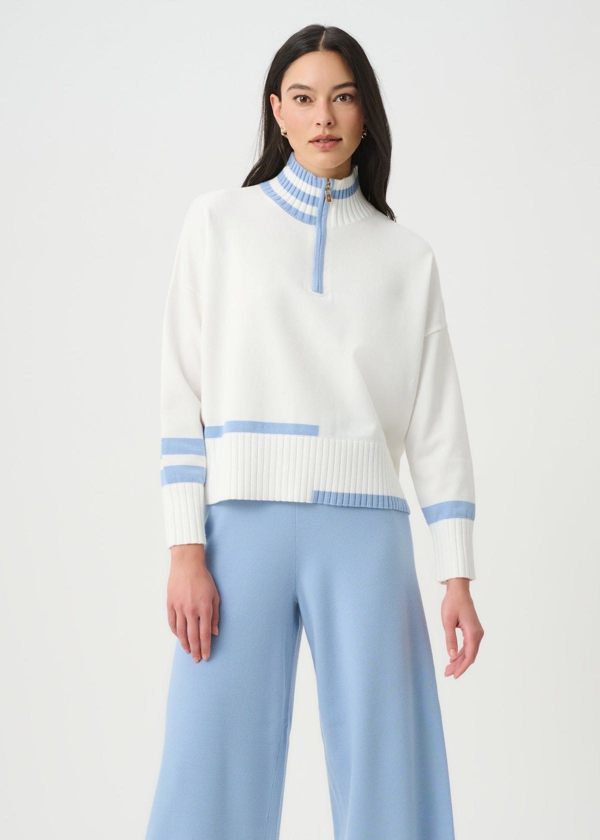 Joseph Ribkoff - Striped Mock Neck Sweater