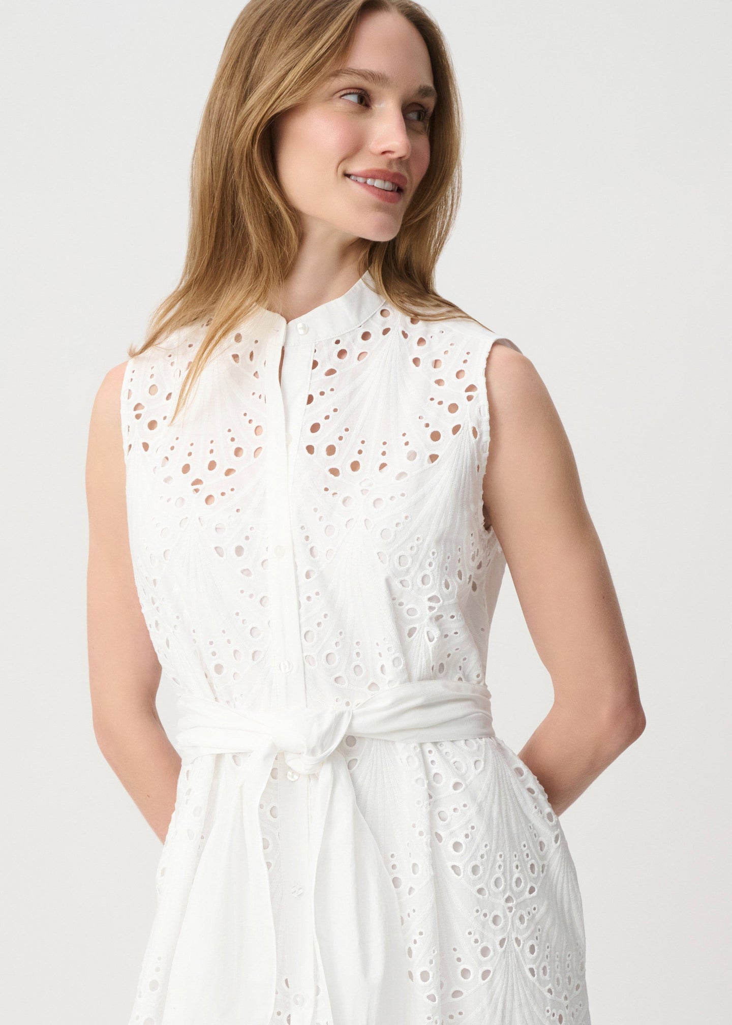 Joseph Ribkoff - Cotton Eyelet Fit And Flare Dress