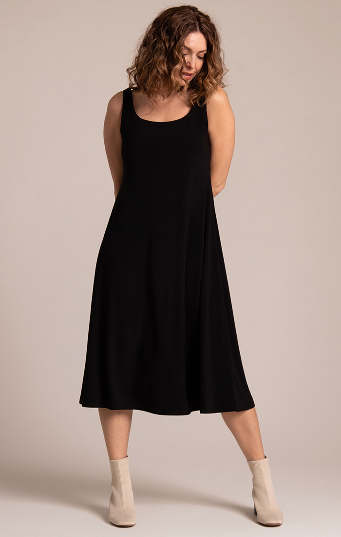Sympli - Square Neck Fit And Flare Dress Black / 6 Sympli - Square Neck Fit And Flare Dress Black / 6