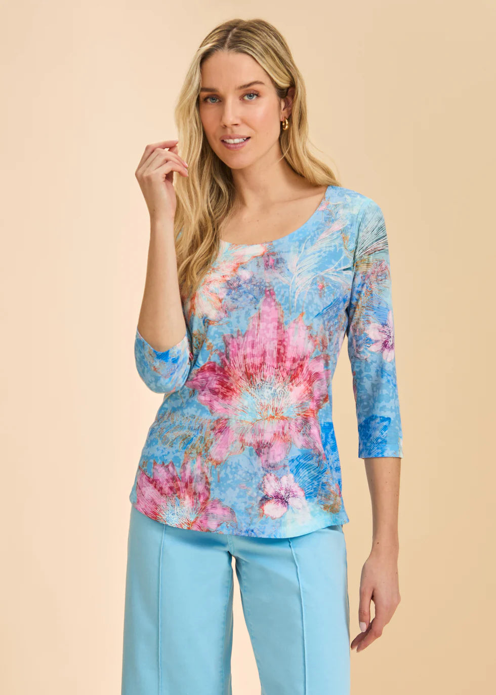 French Dressing Jeans - 3/4 Sleeve Scoop Neck Top - SALE - ONLINE EXCLUSIVE