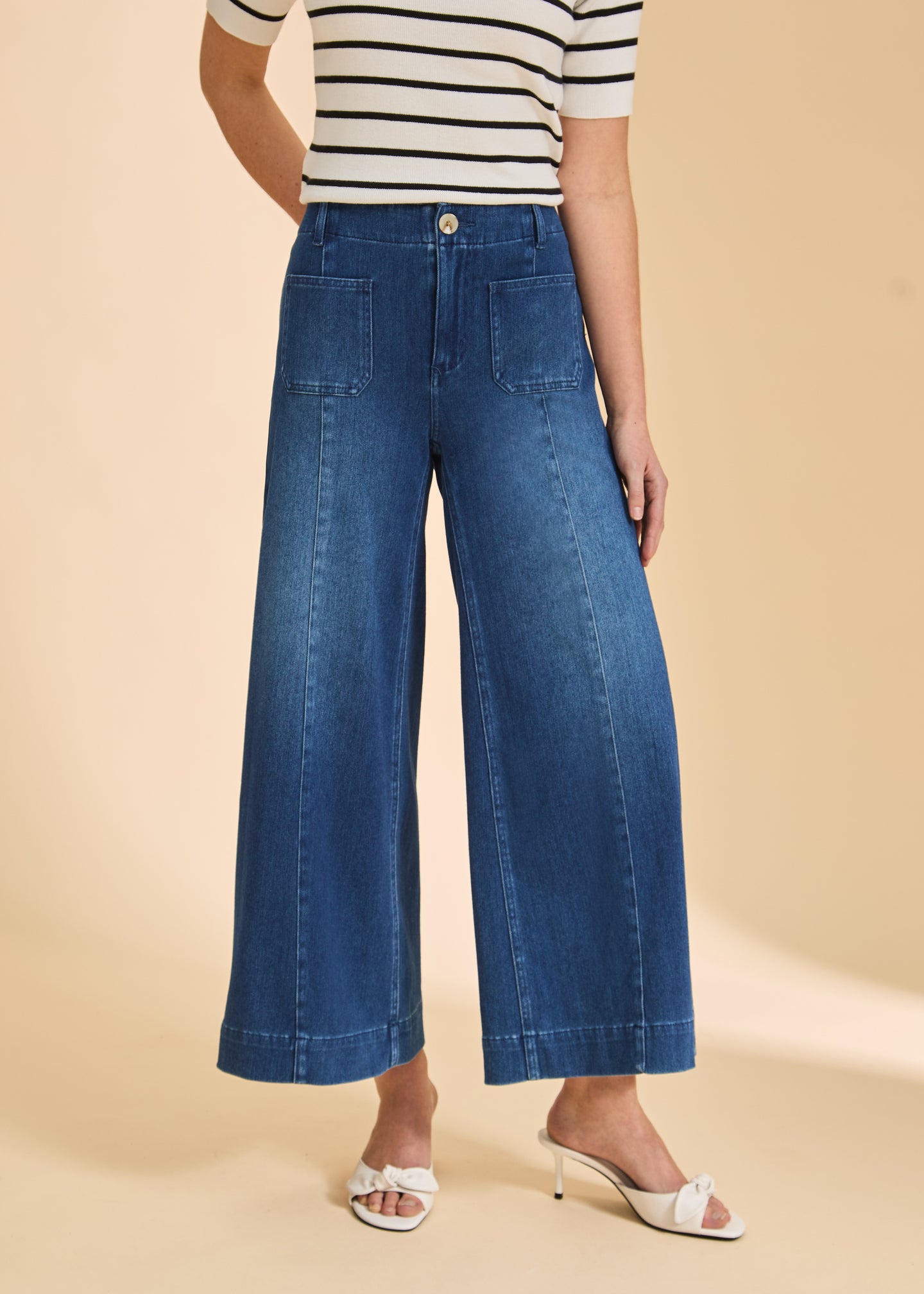 French Dressing Jeans - Pull On Wide Cropped Pant