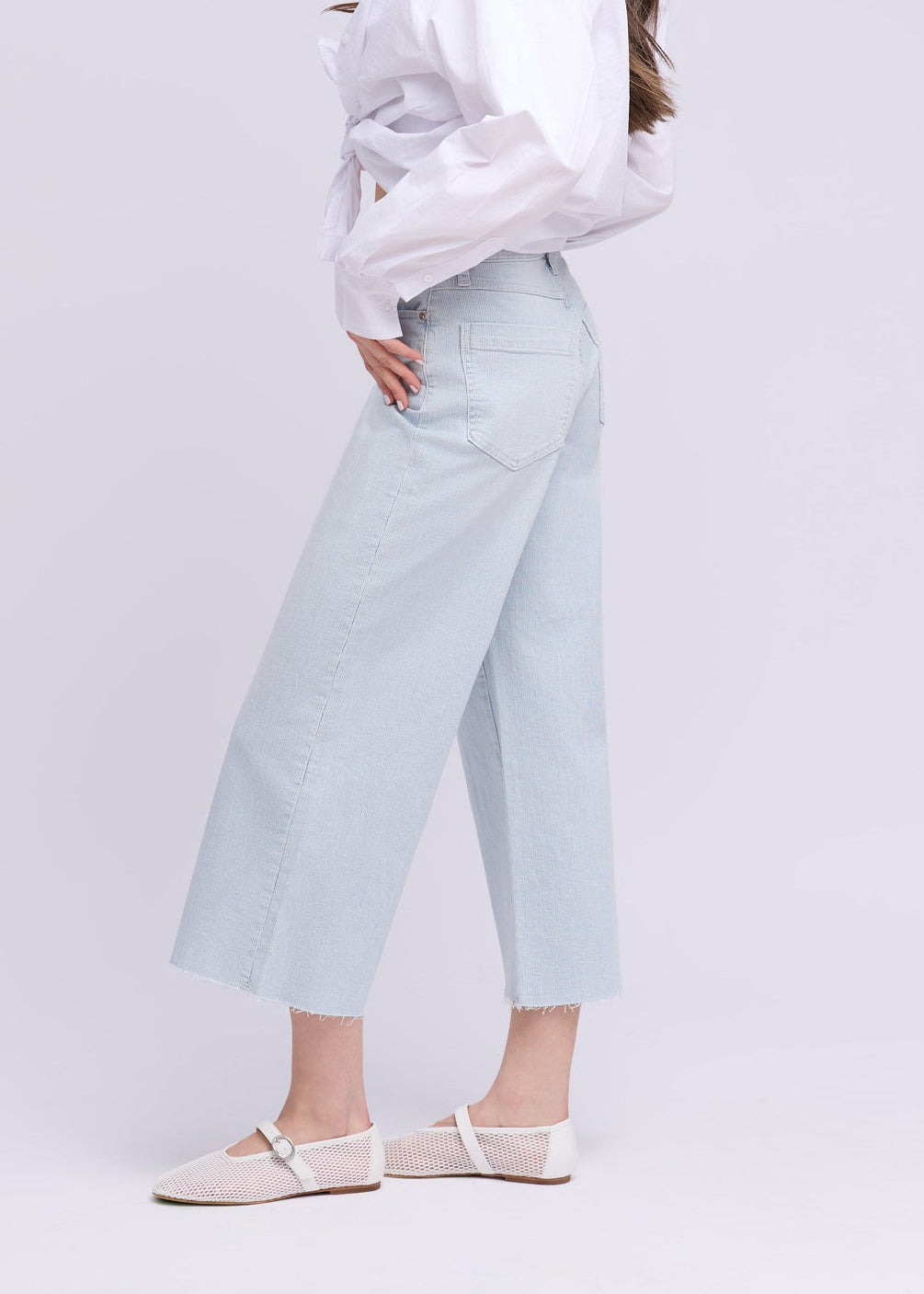 Yoga Jeans - Lily Wide Pinstripe Classic Rise Jean - Selena