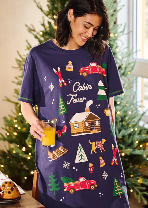 Little Blue House - Winter Cabin Sleepshirt