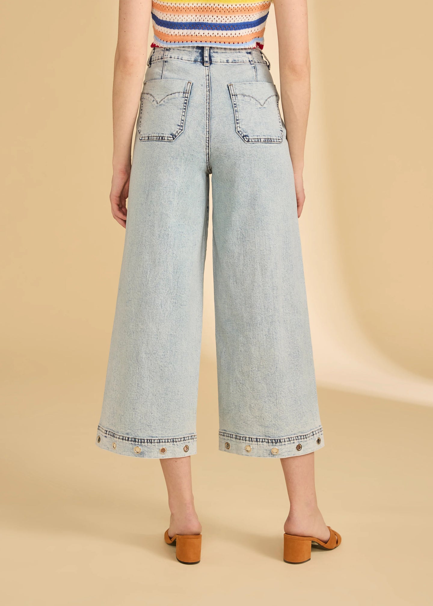 French Dressing Jeans - Suzanne Wide Crop Denim Ocean - SALE - ONLINE EXCLUSIVE