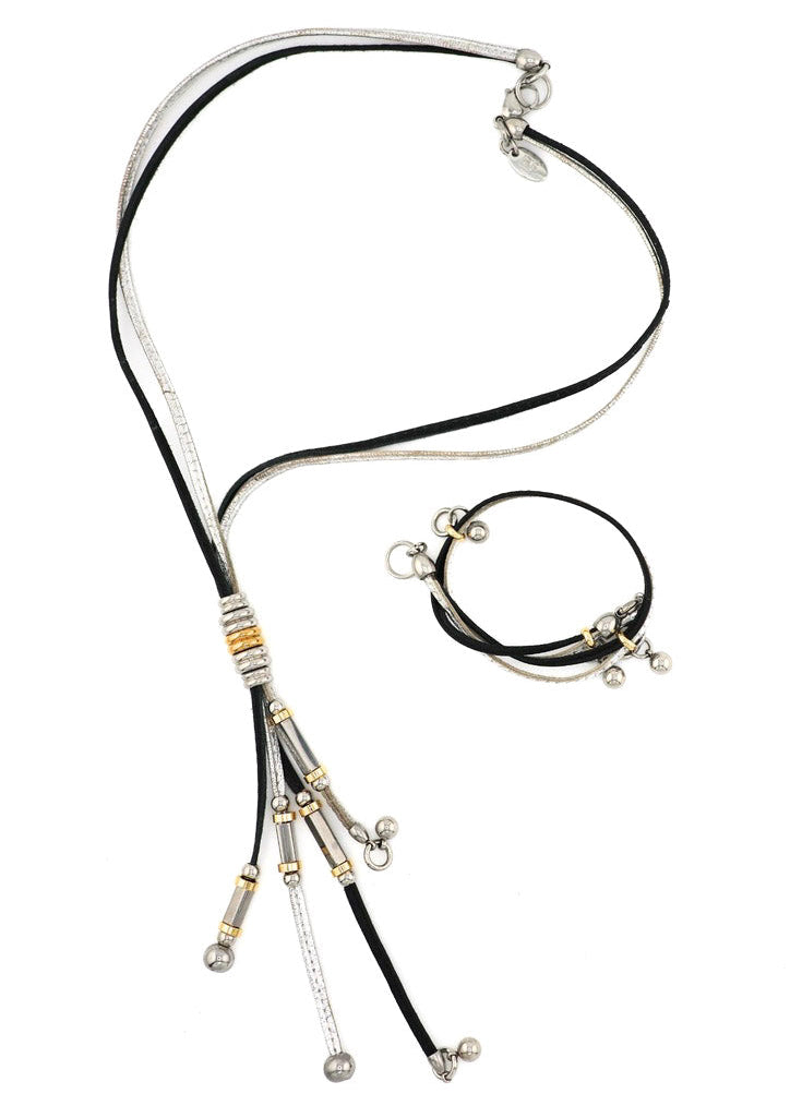 Design Fixation - Shapeshifter 2 in 1 Necklace & Bracelet Mixed Metal