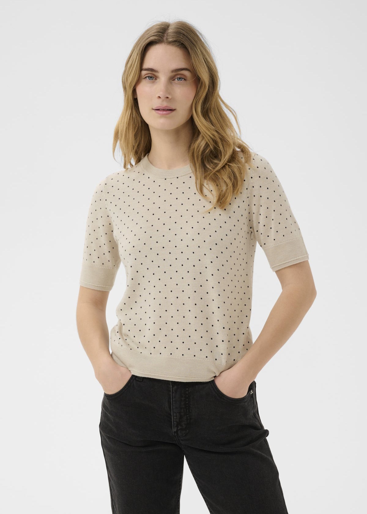 NATURAL /NAVY DOT