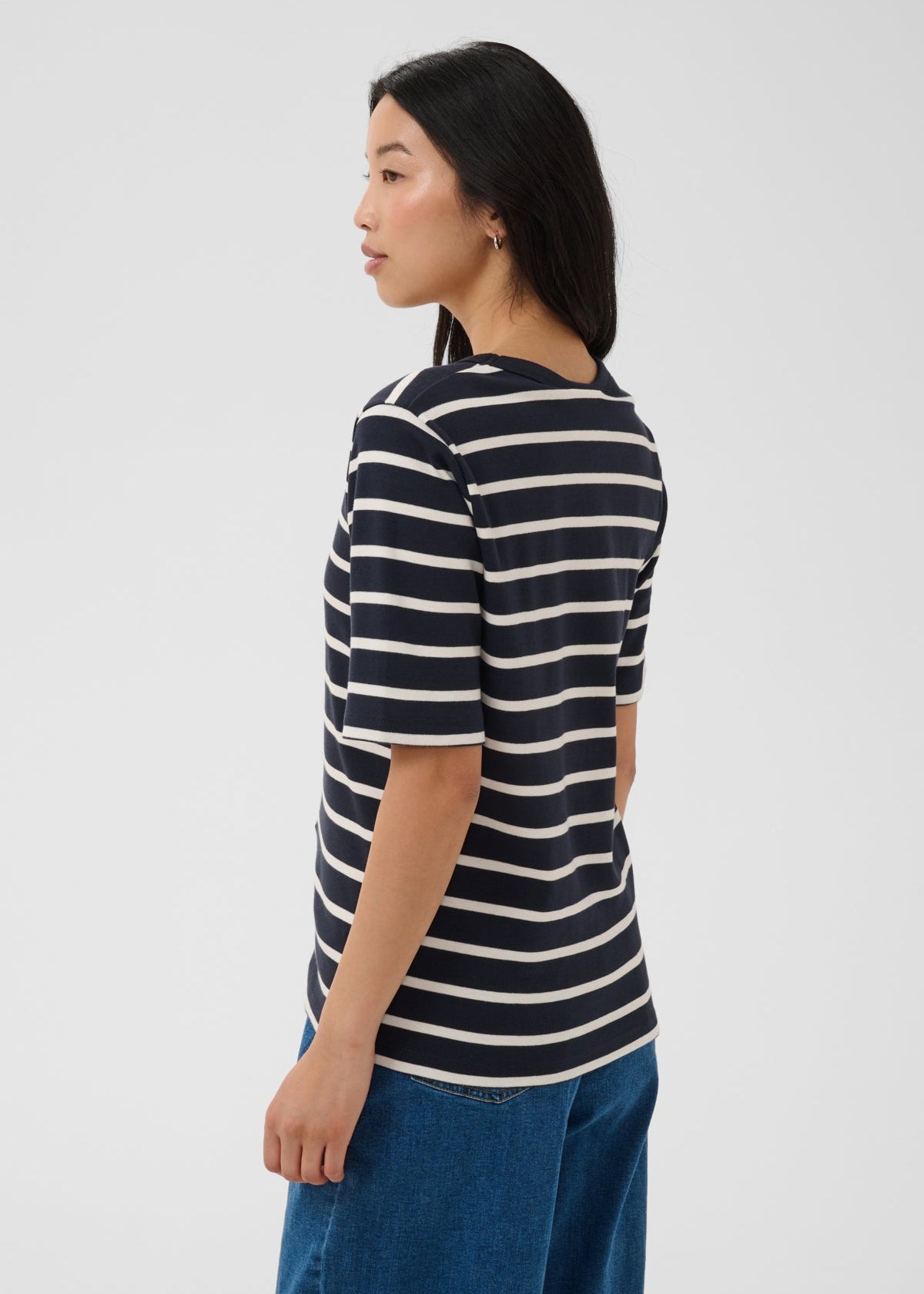 NAVY EGGNOG STRIPE