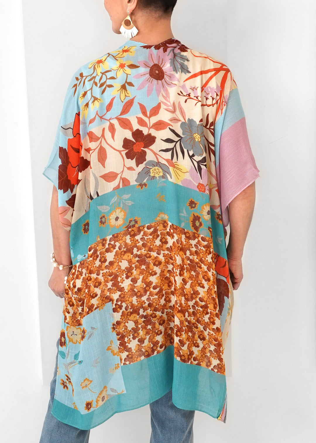 Paparazzi - Viscose Slub Multi-Floral Pattern Kimono