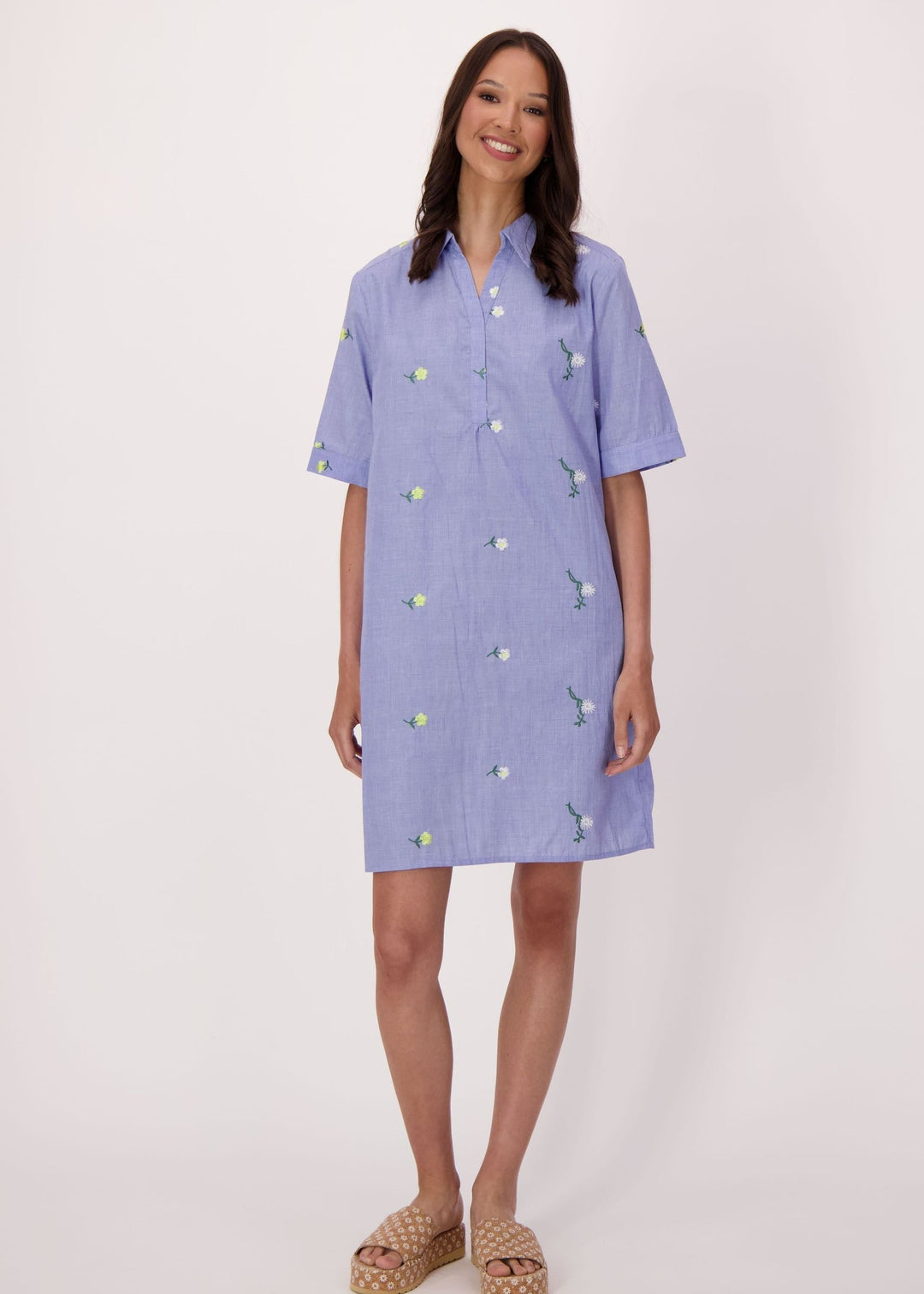 Gabby Isabella - Daisy Embroidered Cotton Tunic Dress
