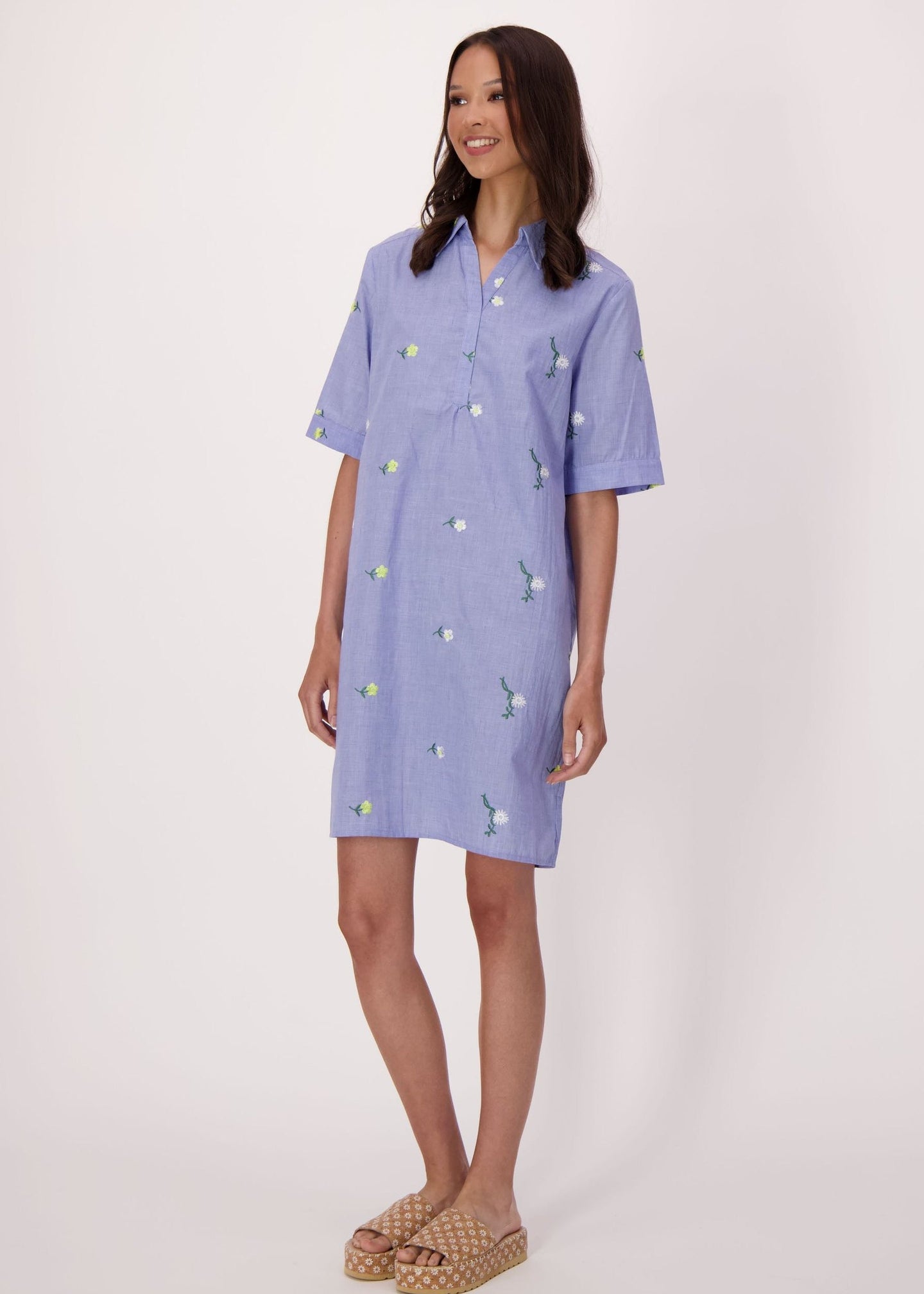 Gabby Isabella - Daisy Embroidered Cotton Tunic Dress - SALE