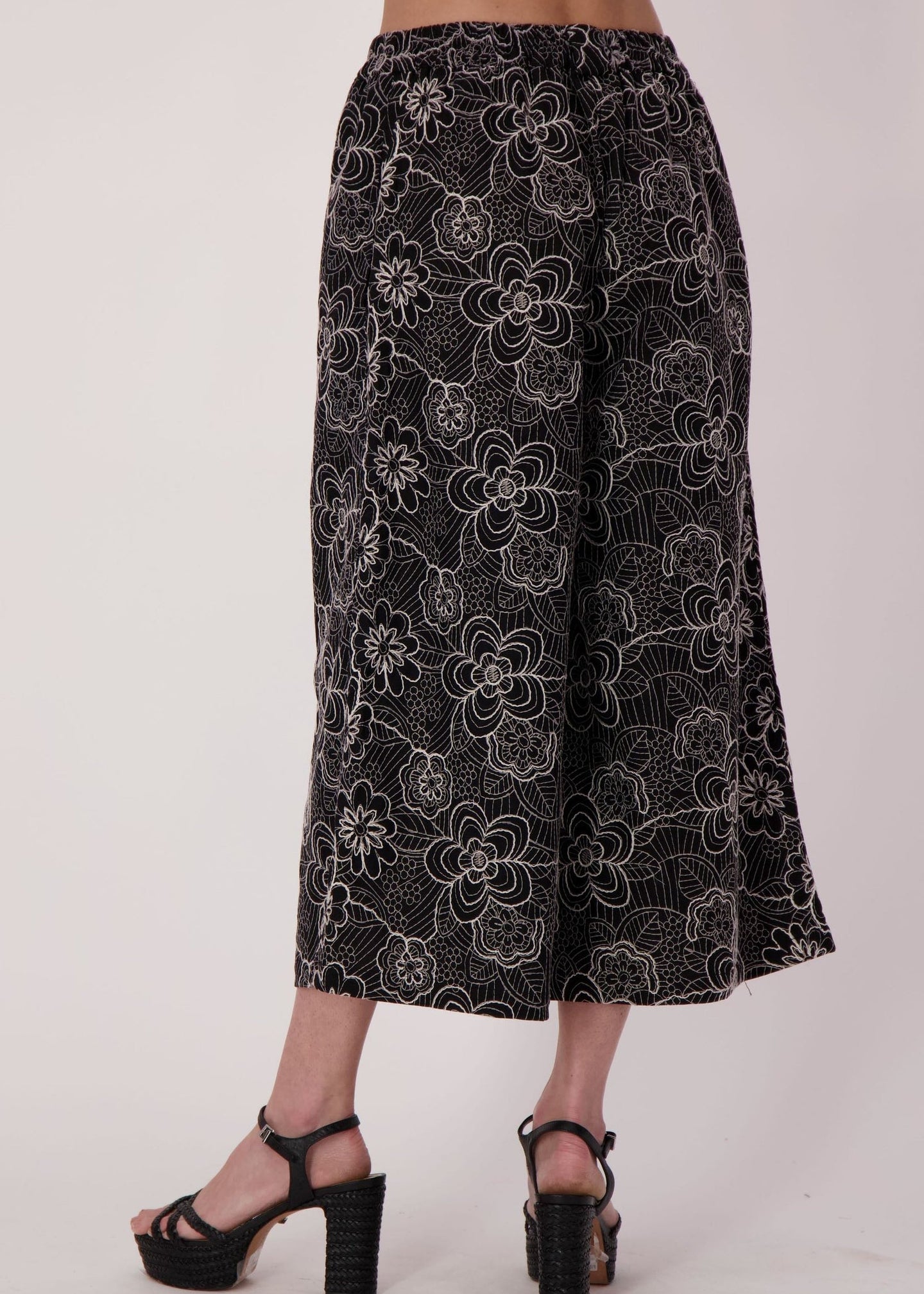 Gabby Isabella - Noir Botanical Embroidered Pant - SALE