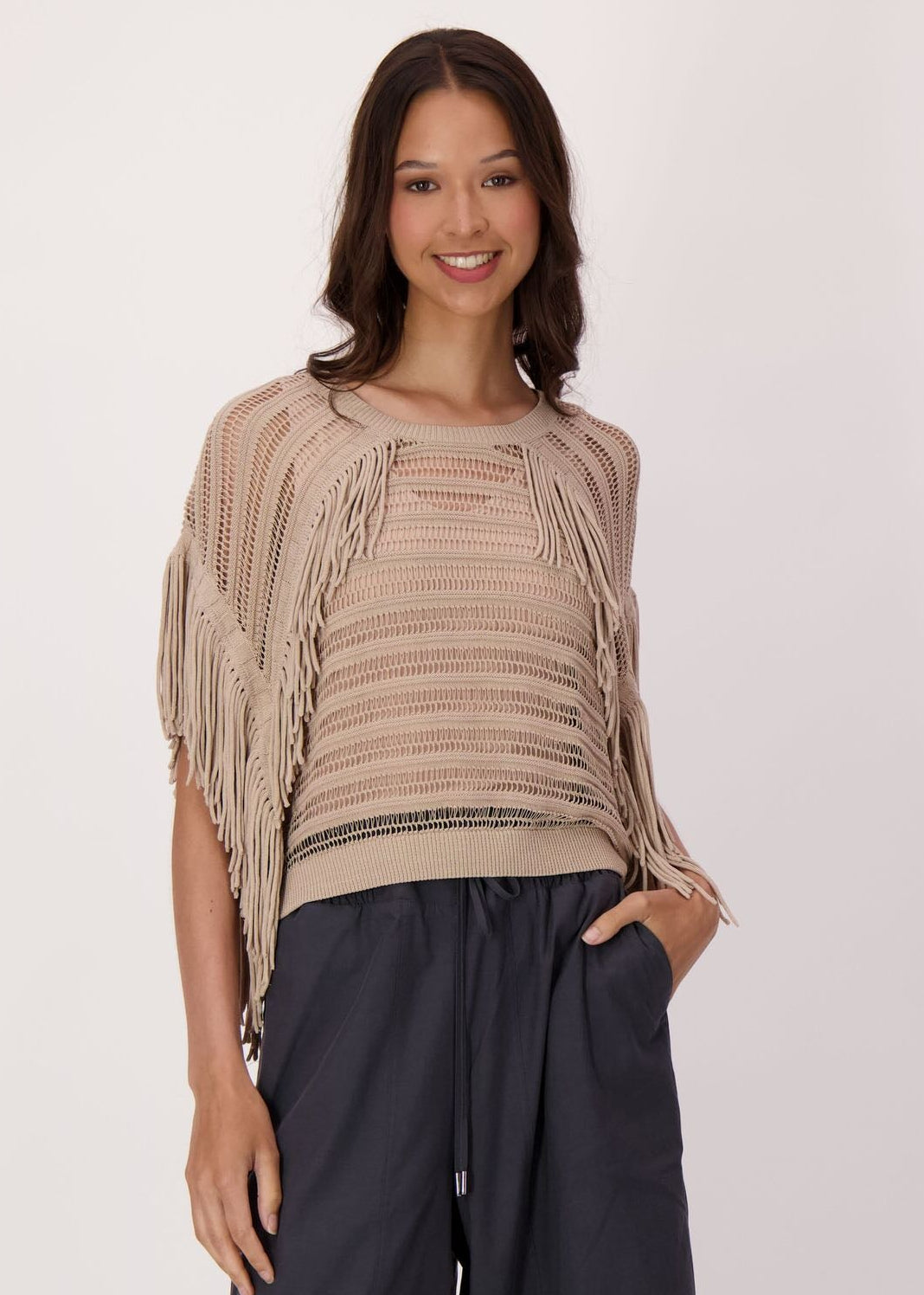 Gabby Isabella - Fringe Cotton-Blend Top - SALE