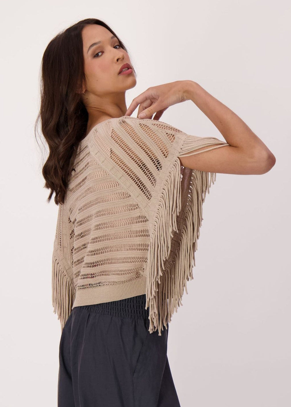 Gabby Isabella - Fringe Cotton-Blend Top - SALE
