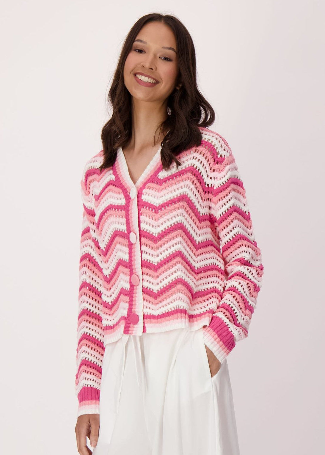 Gabby Isabella - Chevron V-Neck Cardigan