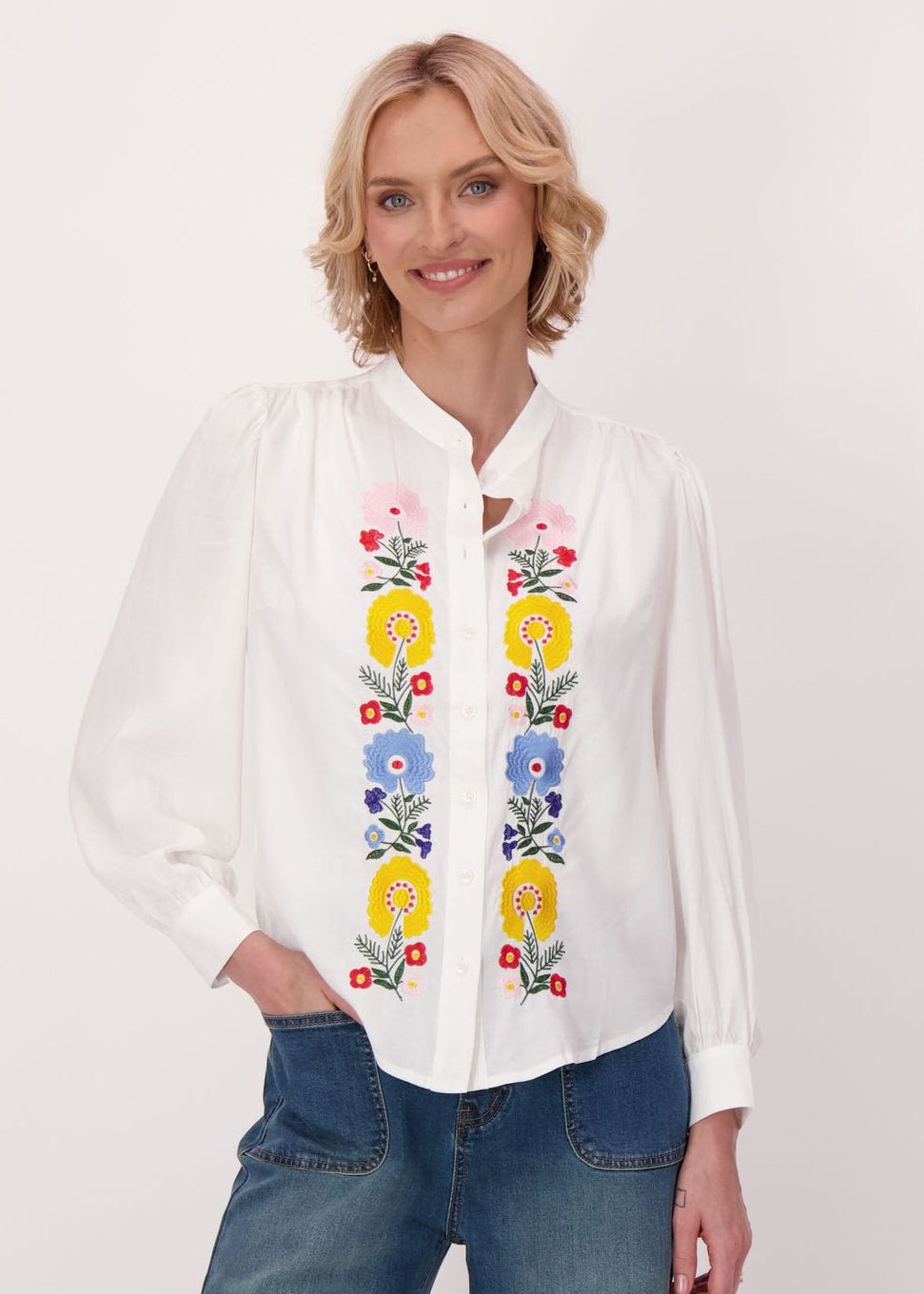 Gabby Isabella - Floral Bloom Embroidered Shirt