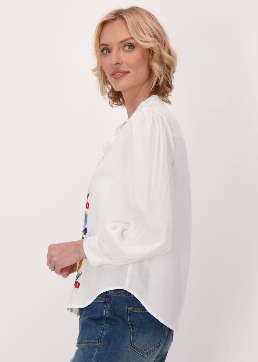 Gabby Isabella - Floral Bloom Embroidered Shirt - SALE