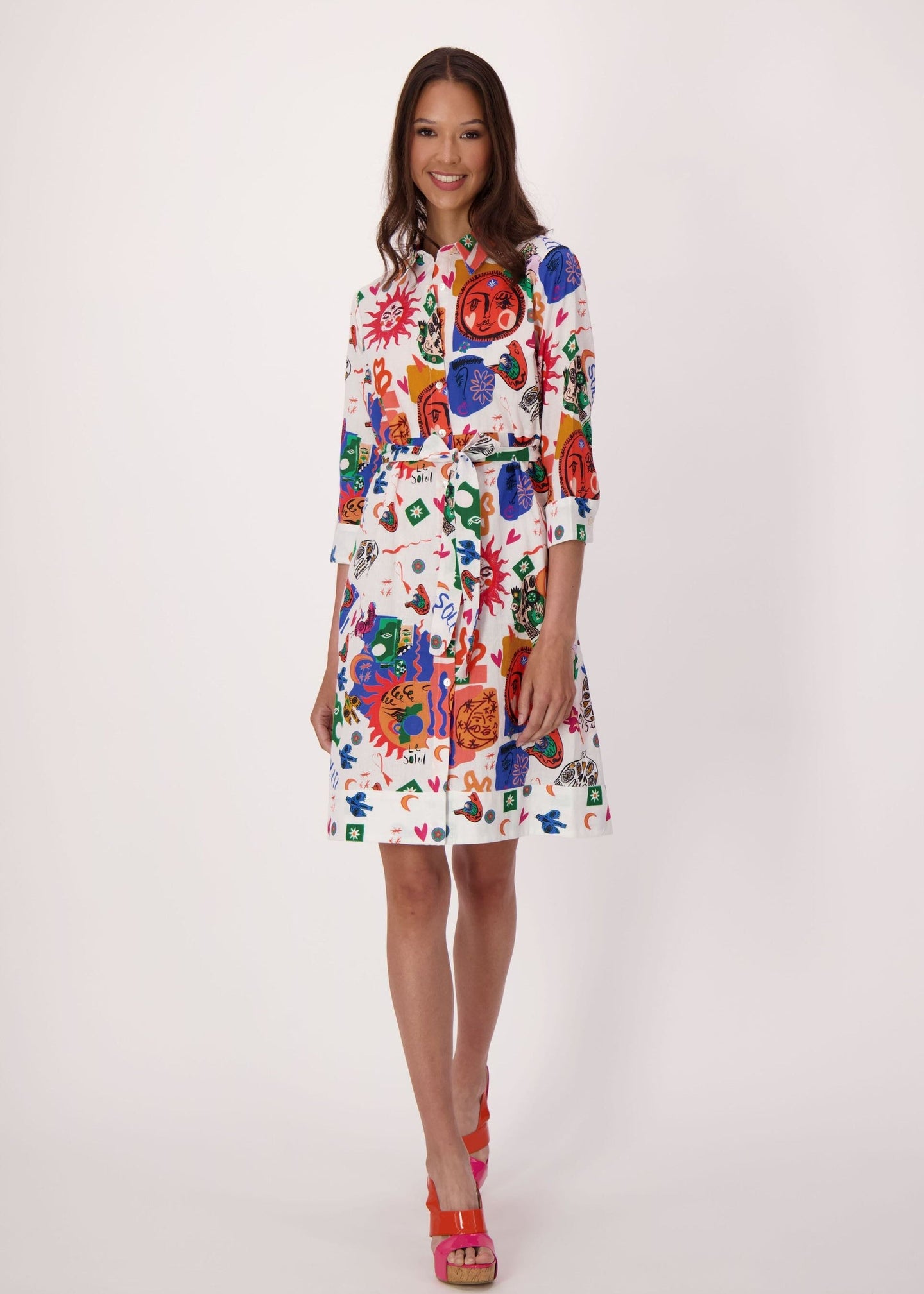 Gabby Isabella - Sun And Moon Cotton/Linen Shirt Dress - SALE