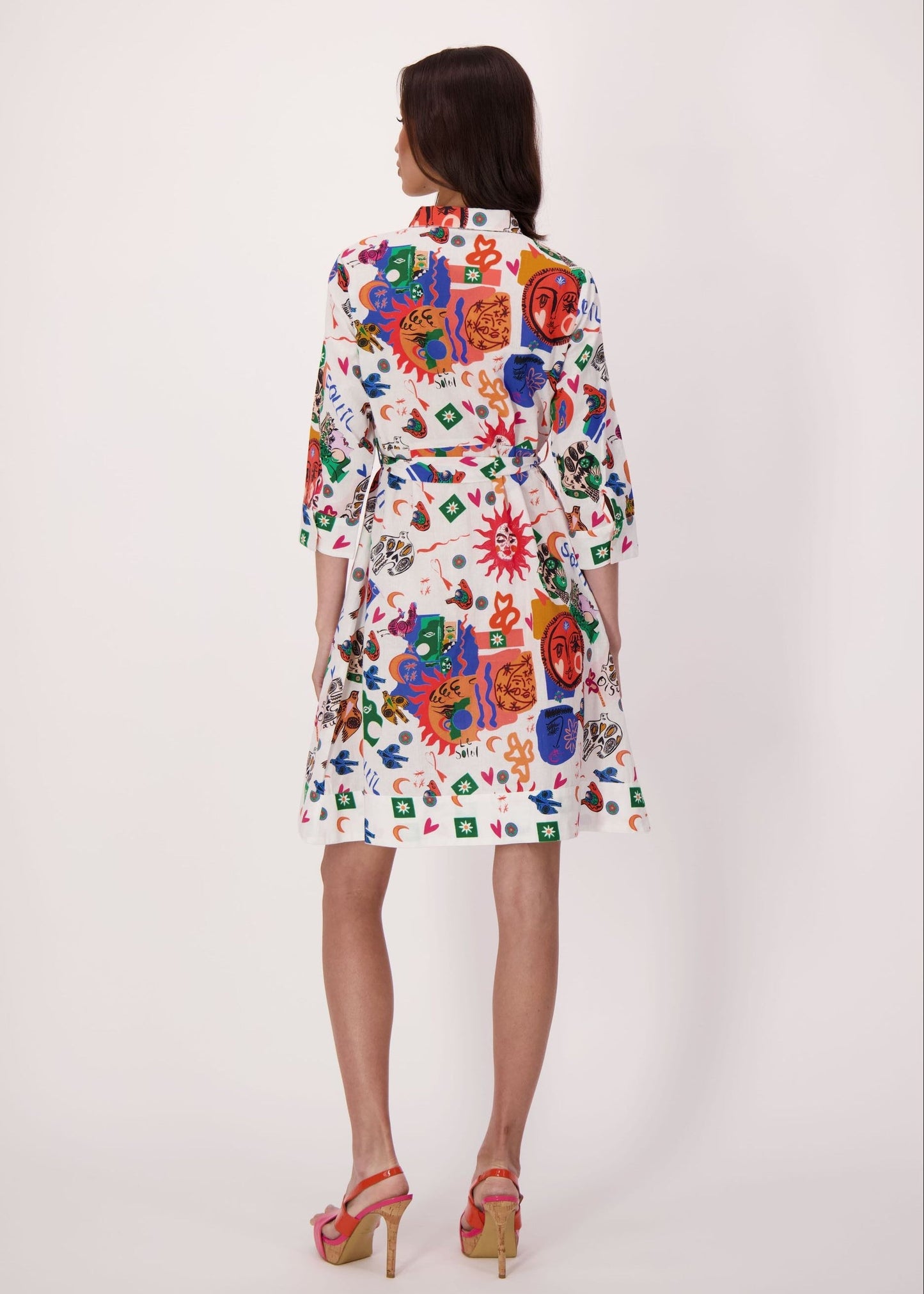 Gabby Isabella - Sun And Moon Cotton/Linen Shirt Dress - SALE