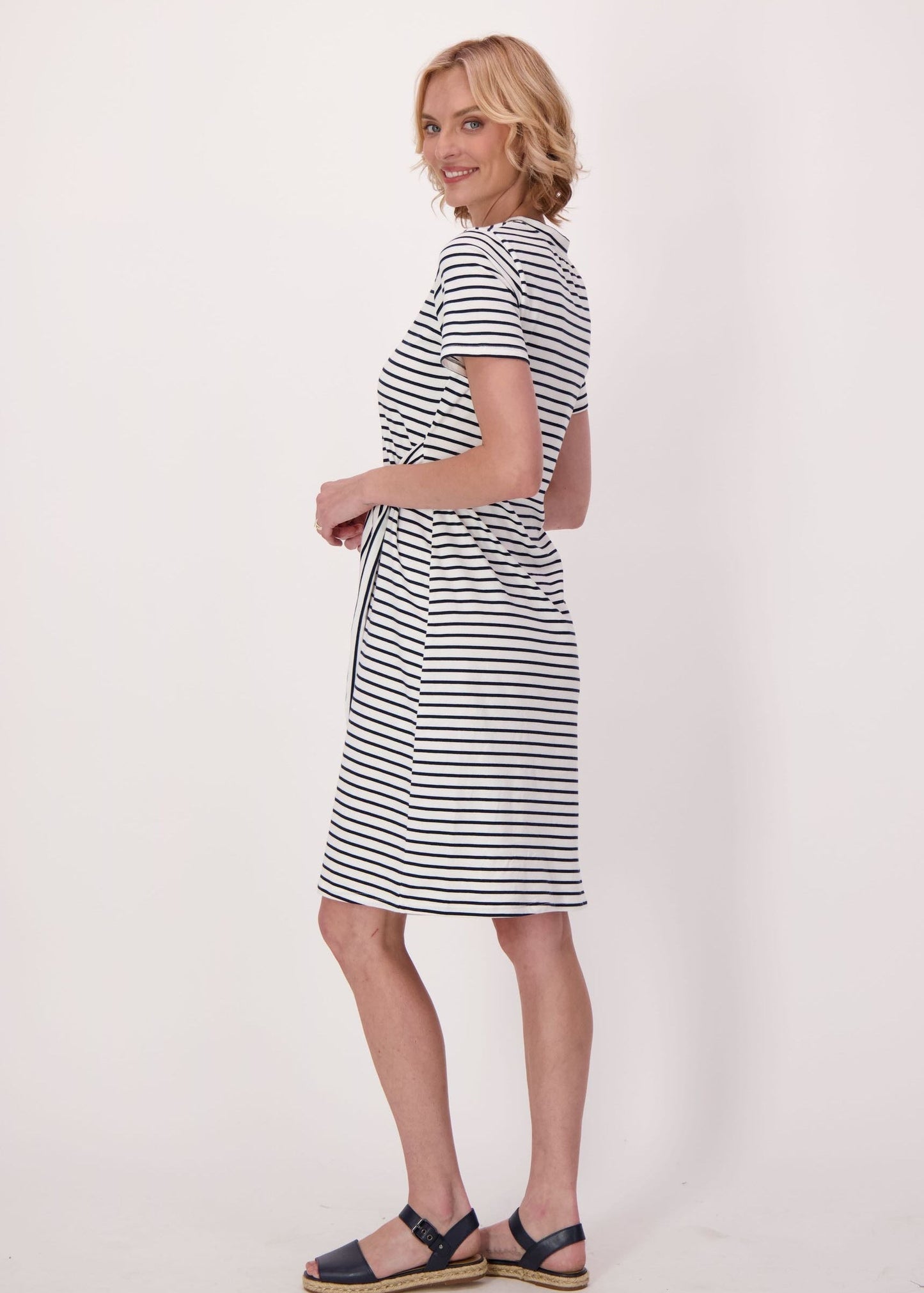 Gabby Isabella - Stripe Front Tie Cotton Dress - SALE