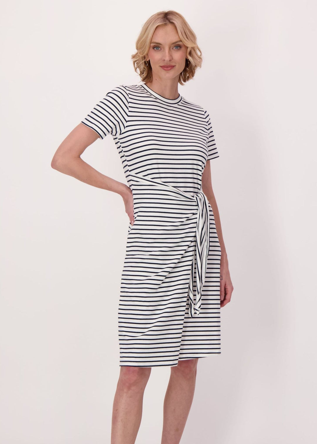 Gabby Isabella - Stripe Front Tie Cotton Dress
