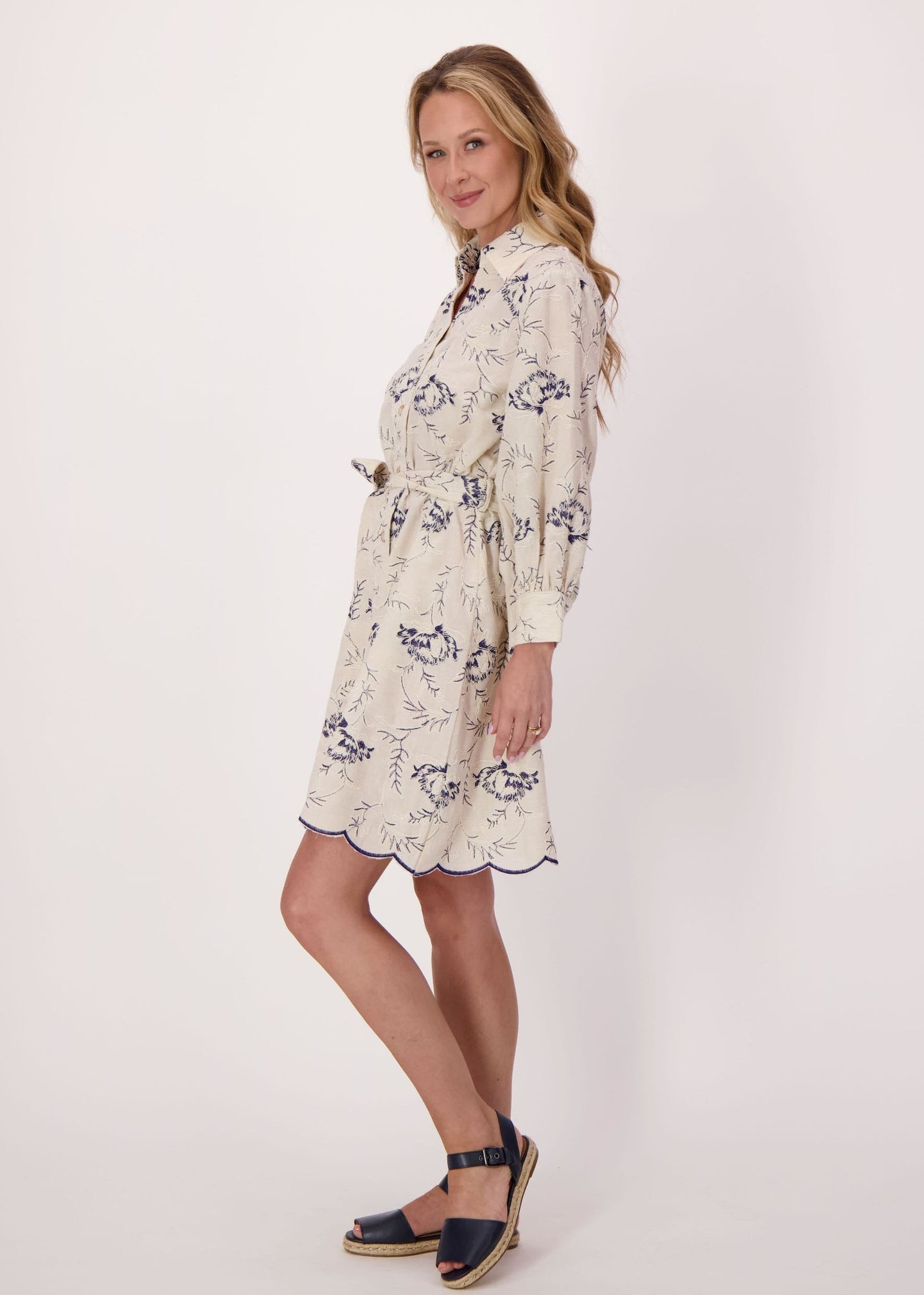 Gabby Isabella - Embroidered Scallop Hem Dress - SALE