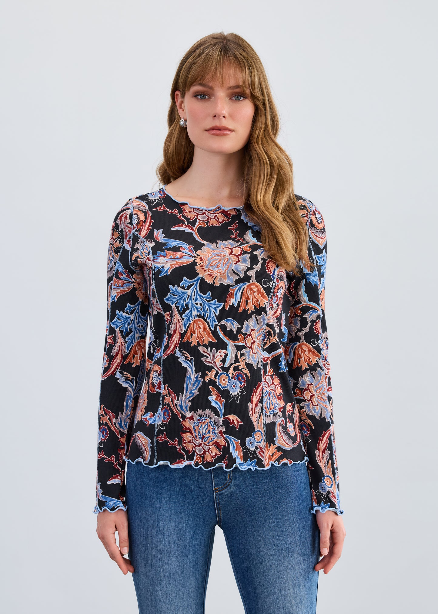 French Dressing Jeans - Long Sleeve Boat-Neck Top - SALE