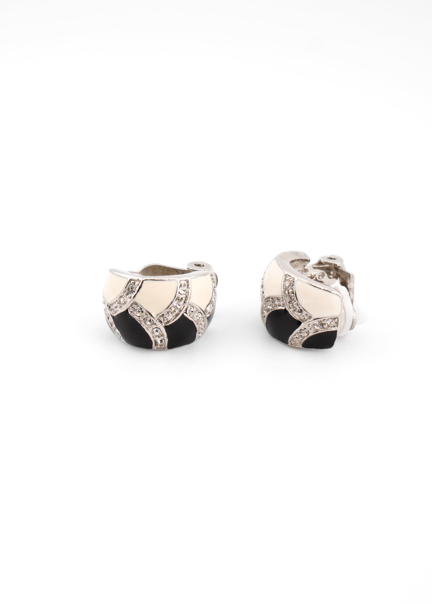 B&W Clip On Earrings
