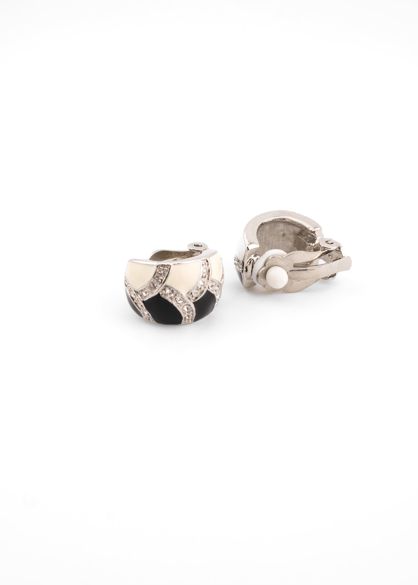 B&W Clip On Earrings