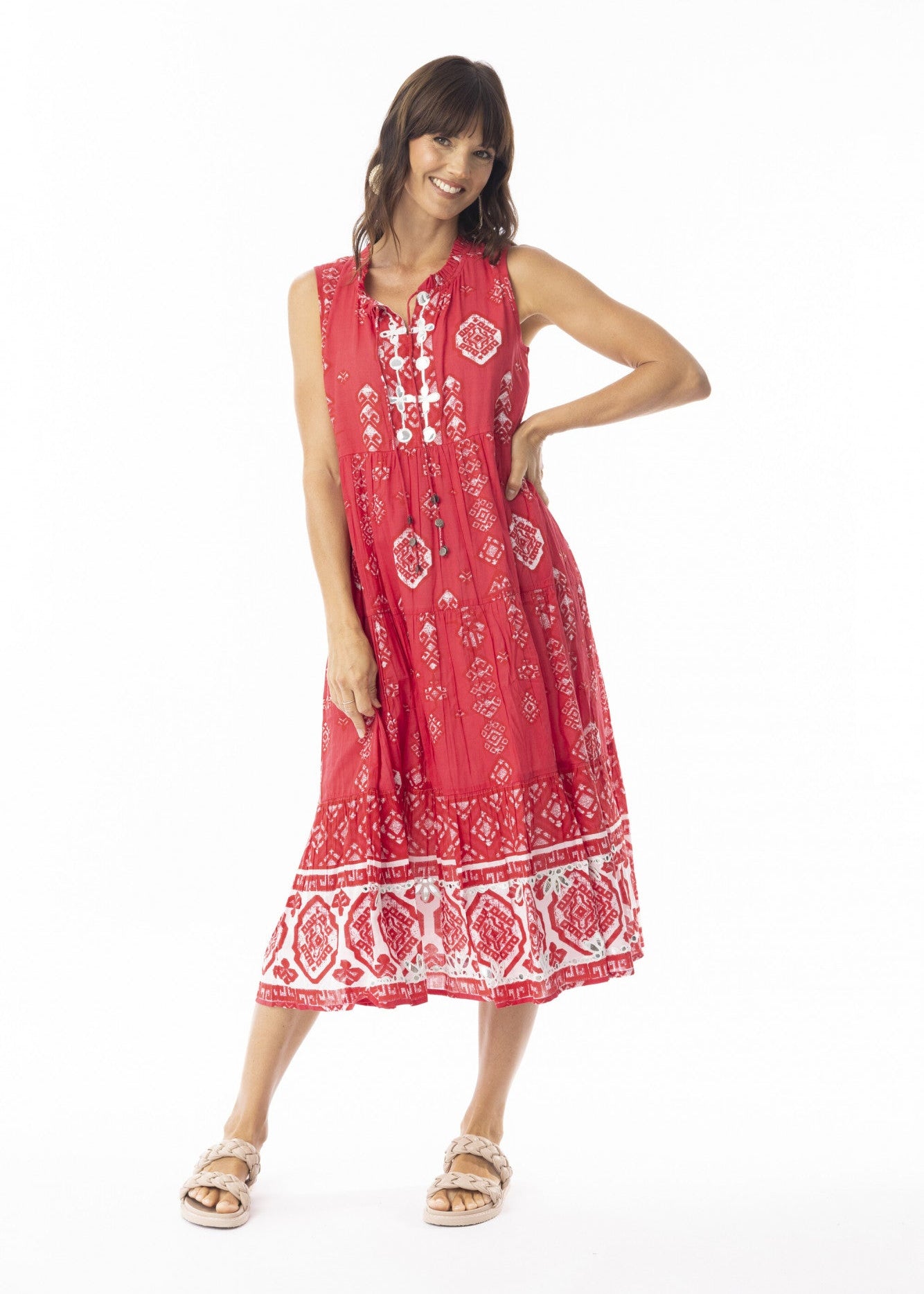 Escape by Orientique - Carla Red Sleeveless Layer Dress
