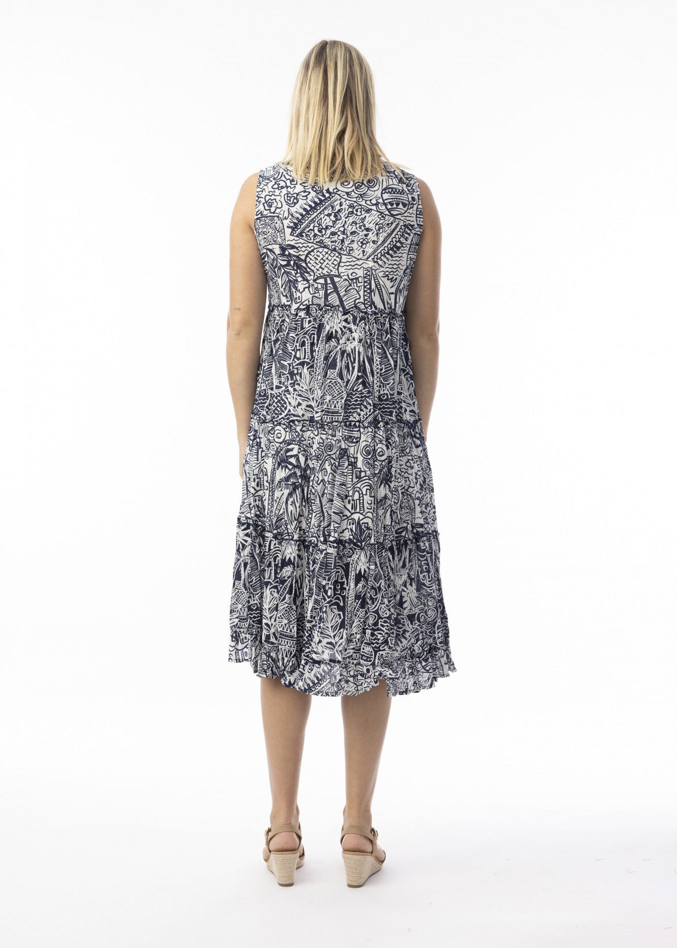 Orientique - Aksharay Navy Dress Boho Sleeveless