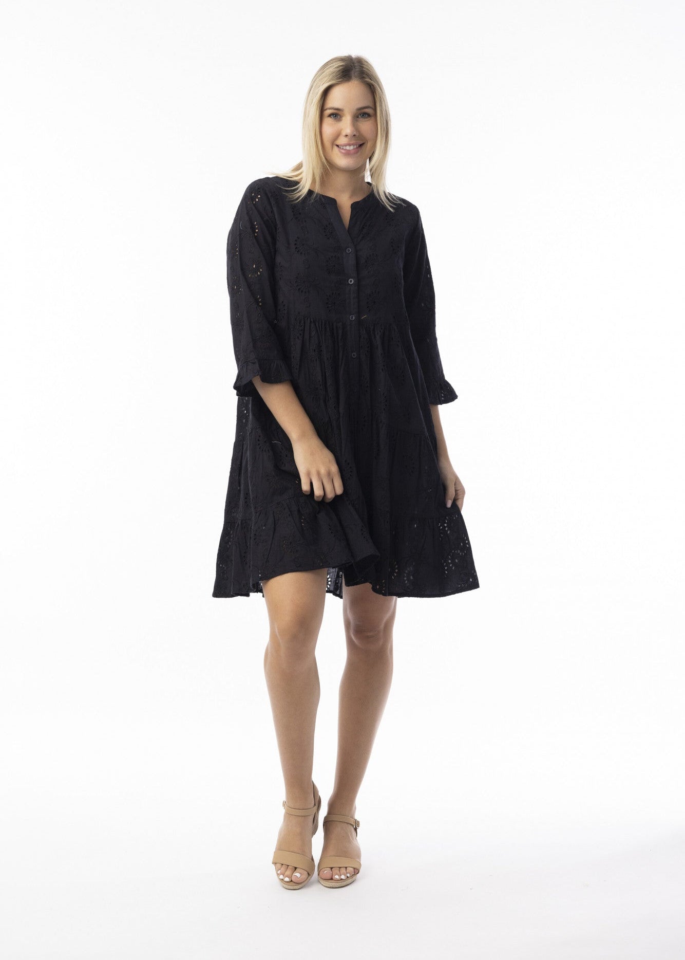 Orientique - Broderie Essentials Dress Frill Hem and Sleeves