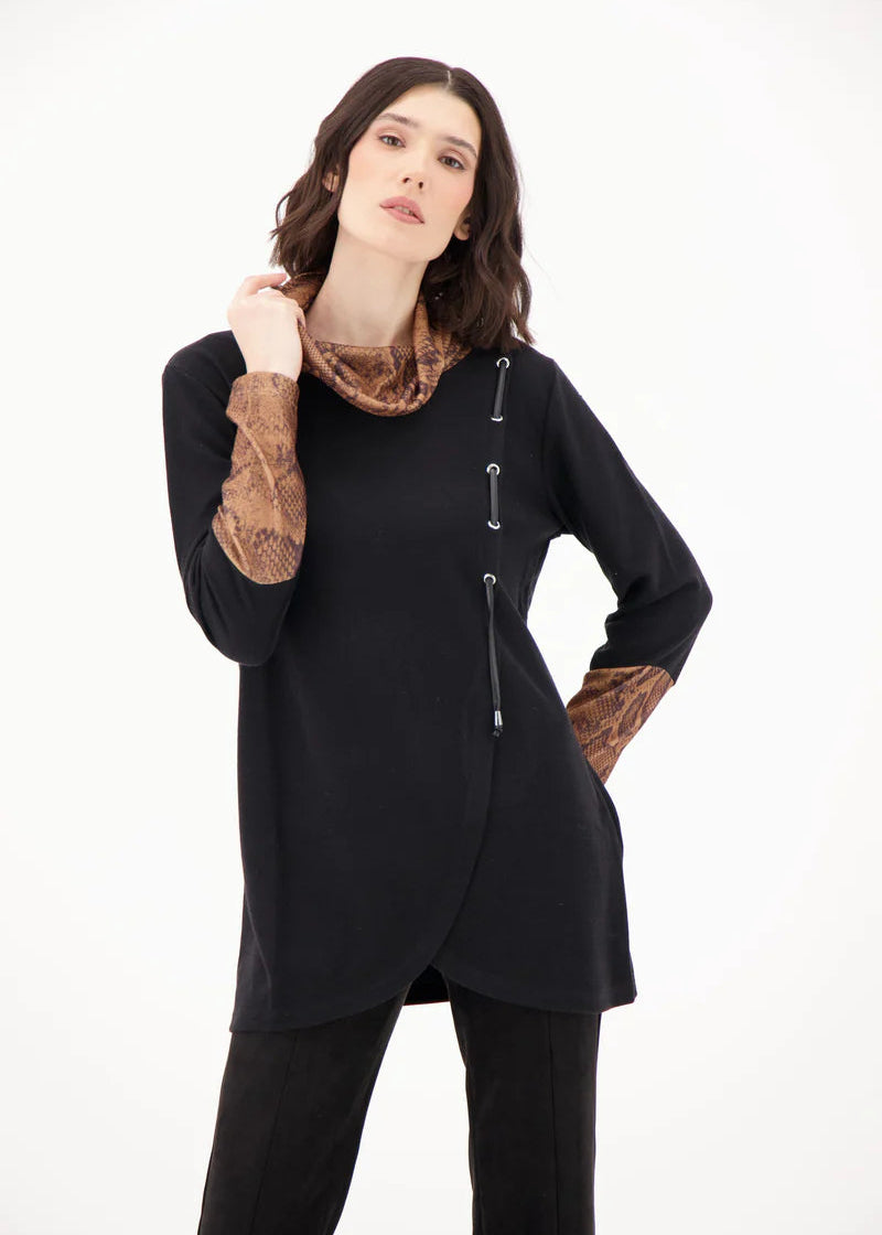 Spanner - Snake Print Cowl Neck Sweater - SALE