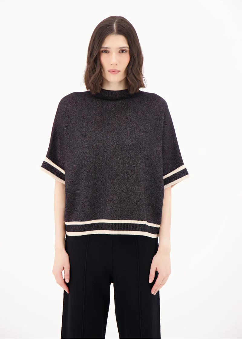 Spanner - Stripe Cuff Lurex Sweater - SALE
