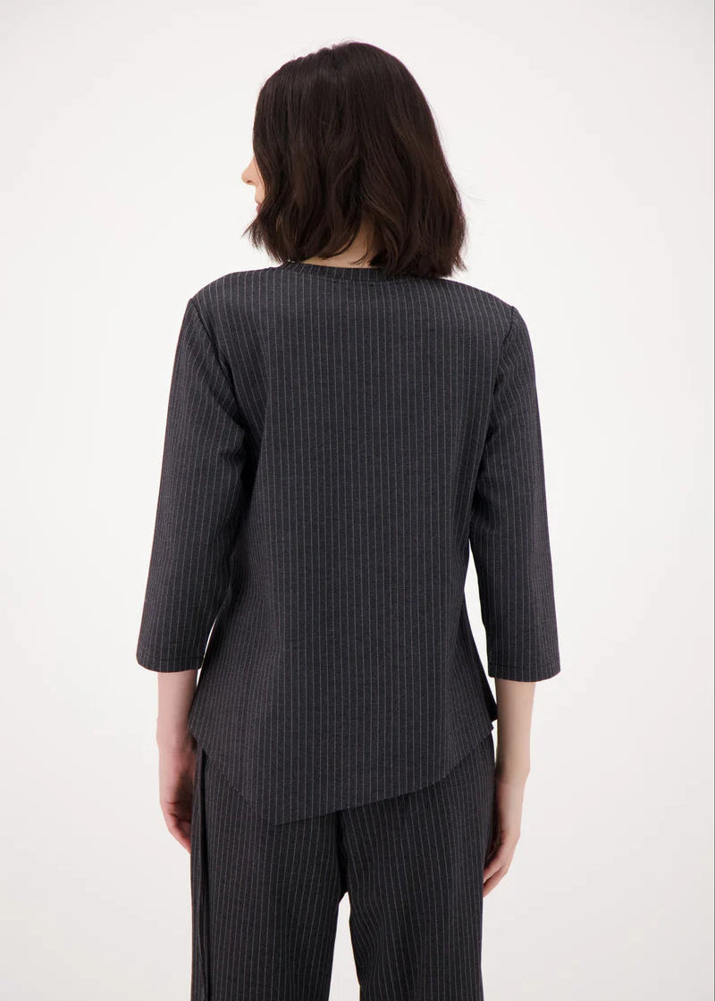 Spanner - Side Tie Stripe 3/4 Roll Sleeve Top - SALE