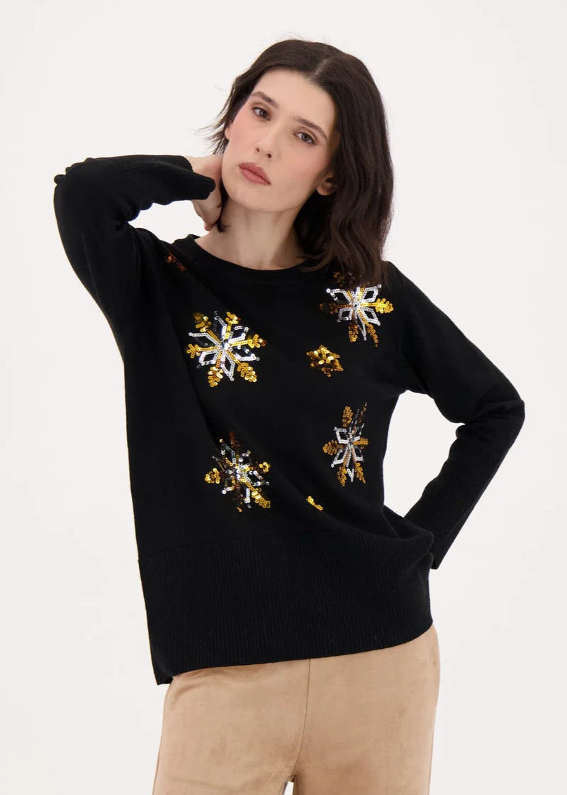 Spanner - Snowflake Sequin Sweater - SALE