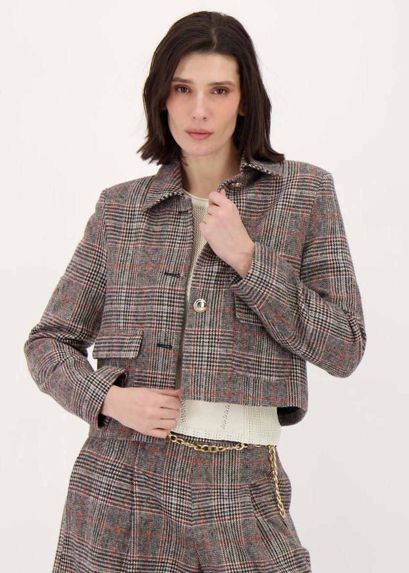 Spanner - Check Boxy-Fit Front Patch Pocket Jacket