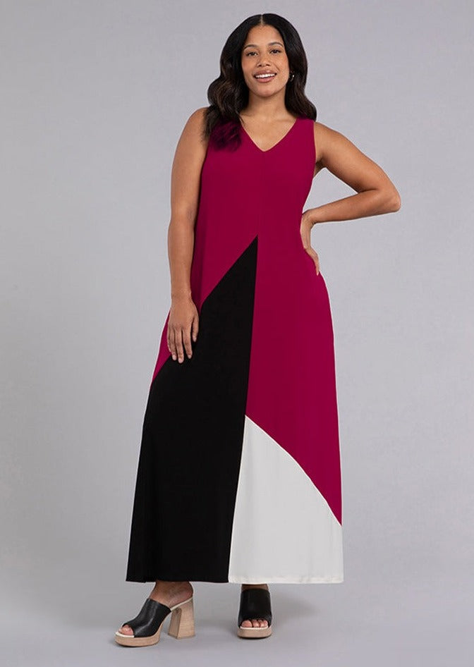 Sympli - Color Block Reversible Triangle Dress